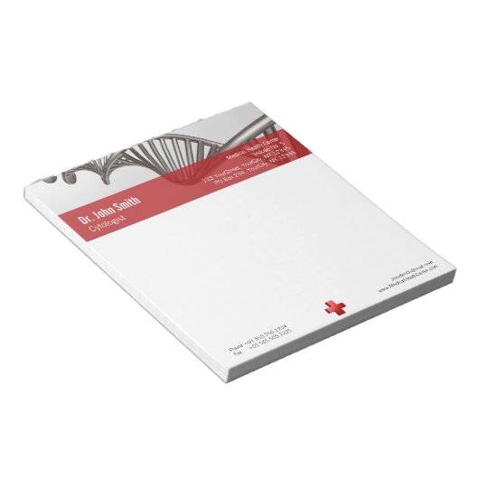 Berufliches medizinisches 3D-Symbol Cross-DNA Notizblock (angewinkelt)