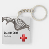 Berufliches medizinisches 3D-Symbol Cross-DNA Schlüsselanhänger (Rückseite)