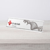 Berufliches medizinisches 3D-Symbol Cross-DNA Schreibtischnamensplakette (Vorderseite )