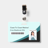 Berufliches medizinisches Personal Foto ID Barcode Ausweis (Vorderseite mit Clip)