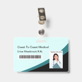 Berufliches medizinisches Personal Foto ID Barcode Ausweis (Rückseite mit Clip)