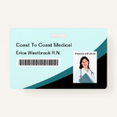 Berufliches medizinisches Personal Foto ID Barcode Ausweis (Rückseite)