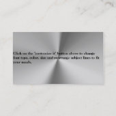 Berufliches Metall Visitenkarte (Rückseite)