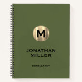 Berufliches Metallic-Gold-Monogramm Notizblock (Vorderseite)