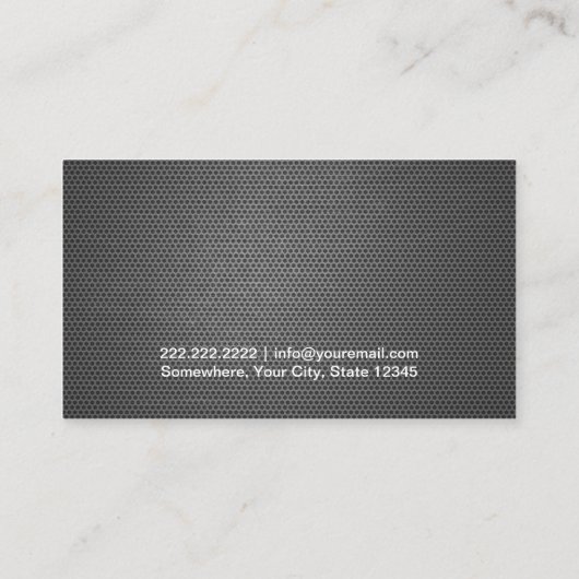 Berufliches Metallmesh Textur Golf Visitenkarte (Rückseite)