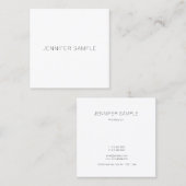 Berufliches Minimal Modernes Luxus Smart Template Quadratische Visitenkarte (Vorne/Hinten)