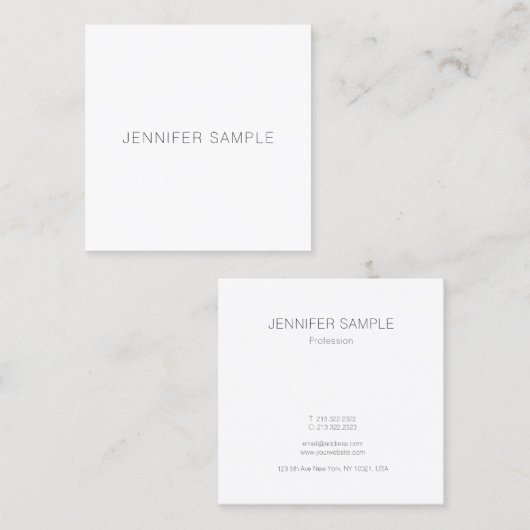 Berufliches Minimal Modernes Luxus Smart Template Quadratische Visitenkarte (Vorne/Hinten)