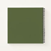 Berufliches Minimal Olive Monogram Notebook Notizblock (Rückseite)