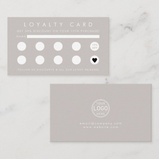 Berufliches Minimalistisch-Business-Logo Treuekarte (Vorne/Hinten)