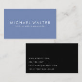 Berufliches Minimalistisches Blau Visitenkarte (Vorne/Hinten)