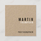 Berufliches Minimalistisches Braunes Packpapier Quadratische Visitenkarte (Vorderseite)