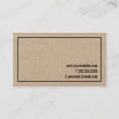 Berufliches Minimalistisches Braunes Packpapier Visitenkarte (Rückseite)