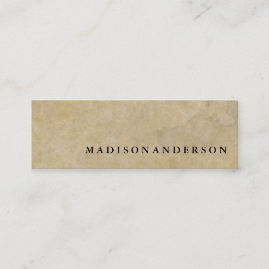 Berufliches Minimalistisches Brown Kraft Sand Pape Mini Visitenkarte (Vorderseite)