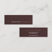 Berufliches Minimalistisches Brown Kraft Sand Pape Mini Visitenkarte (Vorne/Hinten)