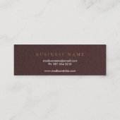 Berufliches Minimalistisches Brown Kraft Sand Pape Mini Visitenkarte (Rückseite)