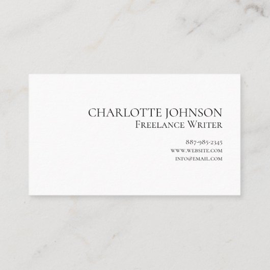 Berufliches Minimalistisches Chizskript Visitenkarte (Rückseite)