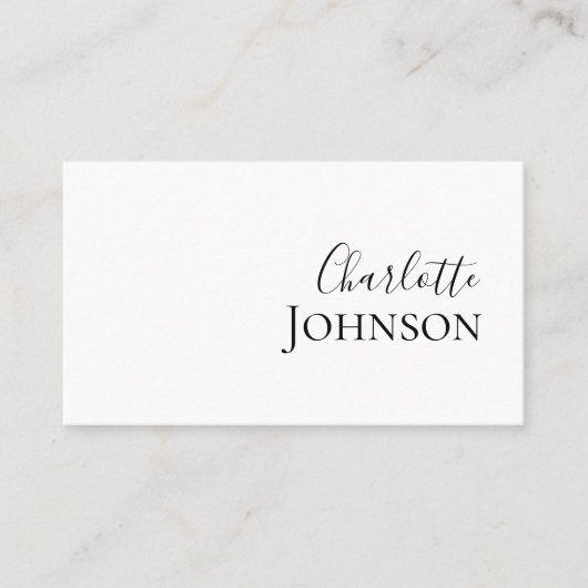 Berufliches Minimalistisches Chizskript Visitenkarte (Vorderseite)