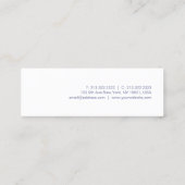 Berufliches Minimalistisches Design Blau Weiß Mini Visitenkarte (Rückseite)