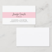Berufliches Minimalistisches elegantes rosa Visitenkarte (Vorne/Hinten)