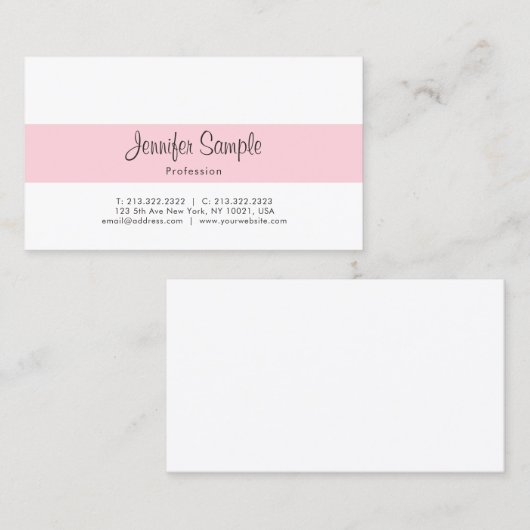 Berufliches Minimalistisches elegantes rosa Visitenkarte (Vorne/Hinten)