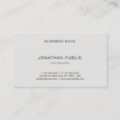 Berufliches Minimalistisches Elegantes Schlichtes  Visitenkarte (Rückseite)