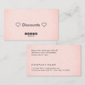 Berufliches Minimalistisches erröten Leinenrabatt Visitenkarte (Vorne/Hinten)