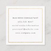 Berufliches Minimalistisches Goldbarren Grau Quadratische Visitenkarte (Rückseite)