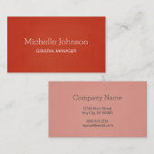 Berufliches Minimalistisches Grainy Rot Visitenkarte (Vorne/Hinten)