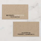 Berufliches Minimalistisches Kraftpapier Visitenkarte (Vorne/Hinten)