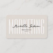 Berufliches Minimalistisches Marketing Sand Monogr Visitenkarte (Vorderseite)