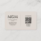 Berufliches Minimalistisches Marketing Sand Monogr Visitenkarte (Rückseite)