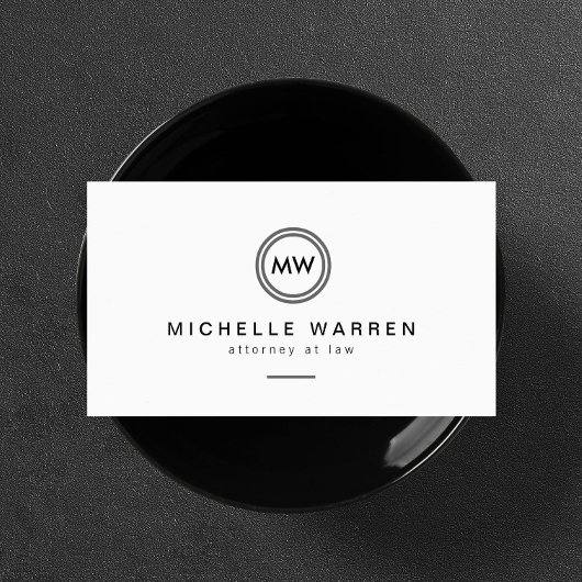 Berufliches Minimalistisches modernes Circle Monog Visitenkarte