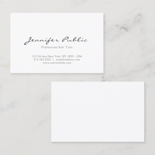 Berufliches Minimalistisches modernes elegantes Visitenkarte (Vorne/Hinten)