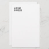 Berufliches minimalistisches, modernes Grauweiß Briefpapier (Vorne/Hinten)