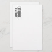 Berufliches minimalistisches, modernes Grauweiß Briefpapier (Vorne/Hinten)