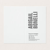 Berufliches minimalistisches, modernes Grauweiß Visitenkarten (Außenseite Aufgefaltet)