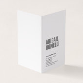 Berufliches minimalistisches, modernes Grauweiß Visitenkarten (Vorderseite)