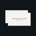 Berufliches Minimalistisches modernes Weiß Visitenkarte<br><div class="desc">Minimalistische und moderne berufliche schwarze Geschäftskarte.</div>