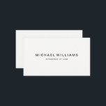 Berufliches Minimalistisches modernes Weiß Visitenkarte<br><div class="desc">Minimalistische und moderne berufliche schwarze Geschäftskarte.</div>