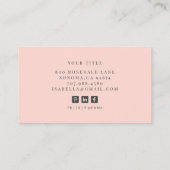 Berufliches Minimalistisches Monogramm Rosa Visitenkarte (Rückseite)