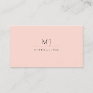 Berufliches Minimalistisches Monogramm Rosa Visitenkarte