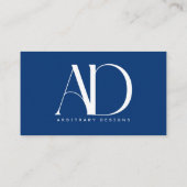 Berufliches Minimalistisches Navy Blue Logo Visitenkarte (Rückseite)