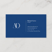 Berufliches Minimalistisches Navy Blue Logo Visitenkarte (Vorderseite)