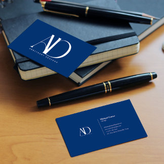 Berufliches Minimalistisches Navy Blue Logo Visitenkarte