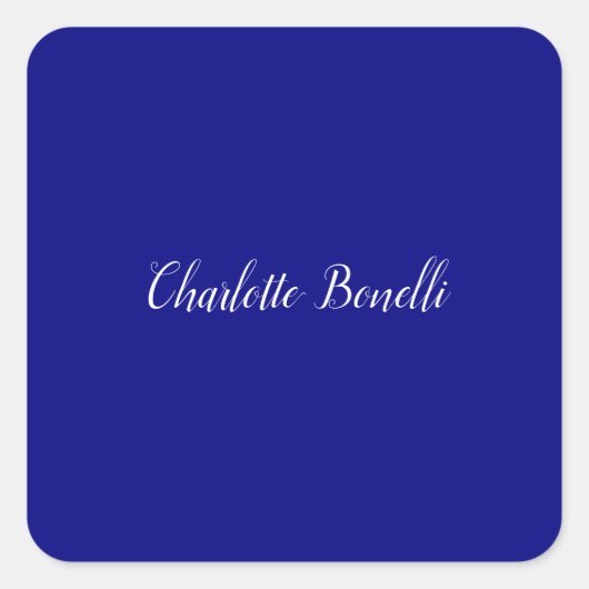 Berufliches Minimalistisches Navy Quadratischer Aufkleber (Vorderseite)