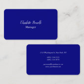 Berufliches Minimalistisches Navy Visitenkarte (Vorne/Hinten)