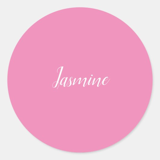 Berufliches Minimalistisches Rosa Runder Aufkleber (Vorderseite)