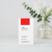 Berufliches Minimalistisches Rotes Weiß Visitenkarte (Stehend Vorderseite)