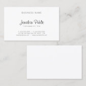 Berufliches Minimalistisches Schlicht Elegantes De Visitenkarte (Vorne/Hinten)