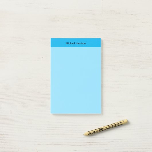 Berufliches Minimalistisches Schlichtes Blau Post-it Klebezettel (Auf Schreibtisch)